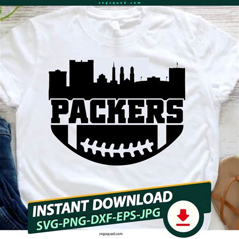 Packers Skyline Green Bay Football Gift SVG PNG, Digital Files, Green ...