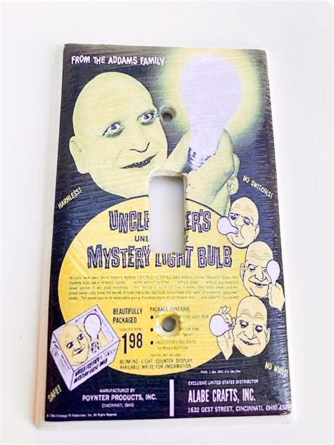 Uncle Fester Mystery Light Bulb Light Switchplate Addams - Etsy