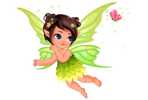 Beautiful little nature fairy flying 587601 Vector Art at Vecteezy