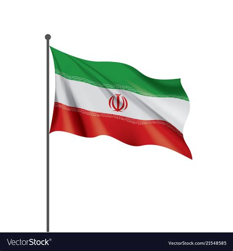 Iran flag on a white Royalty Free Vector Image