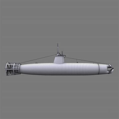 submarine surcouf french 3d model