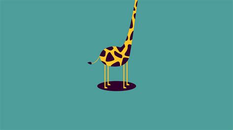 wallpaper for desktop, laptop | ag52-giraffe-cute-blue-minimal-simple