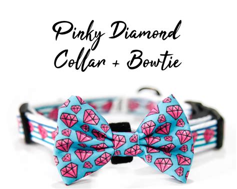 Dog Cat Collar + Bow – Pinky Diamond | HelloFurry | Singapore