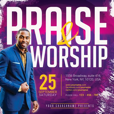 Church Praise Worship Flyer By artolus | TheHungryJPEG