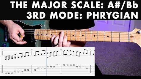 A#/Bb Major Scale Guitar - 3rd Mode: Phrygian With Tabs | Major scale, Guitar, Guitar scales