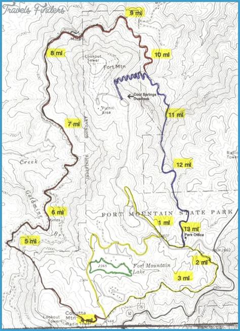 Bear Mountain Hiking Trails Map - TravelsFinders.Com