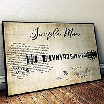 Amazon.com: Simple Man Lyrics Poster Print (12" x 18"): Posters & Prints