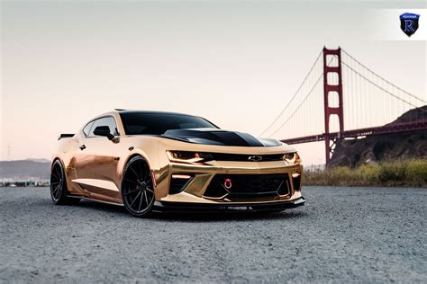 Rose Gold Chrome Camaro on Rohana Wheels — CARiD.com Gallery