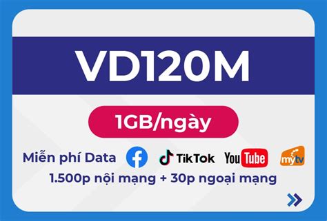 Đăng Ký Gói VD120M Vinaphone Miễn Phí Data Truy Cập Tiktok, Youtube, Facebook