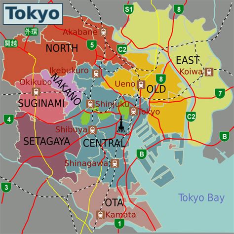 Tokyo Map | Tokyo japan city, Tokyo travel, Tokyo