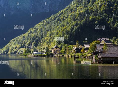 View of Hallstatt from Hallstatt Lake Stock Photo - Alamy