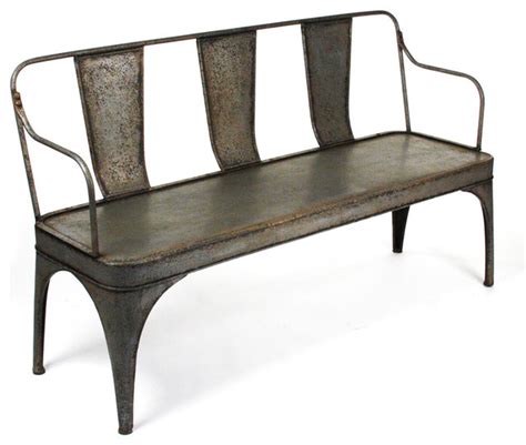 Iron Metal Cafe Bench - Industrial - Indoor Benches - new york - by A ...