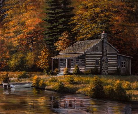 Cabin in the Woods | Rural scenes, Cabin art, Cottage art