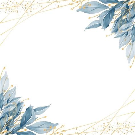 Elegant Blue Leaves Hd Transparent, Elegant Blue Leaves Border With And ...