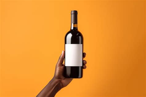 Premium AI Image | Hand holding a blank wine label mock up style AI Generated illustration