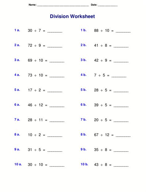 3rd Grade Division Worksheets - Best Coloring Pages For Kids