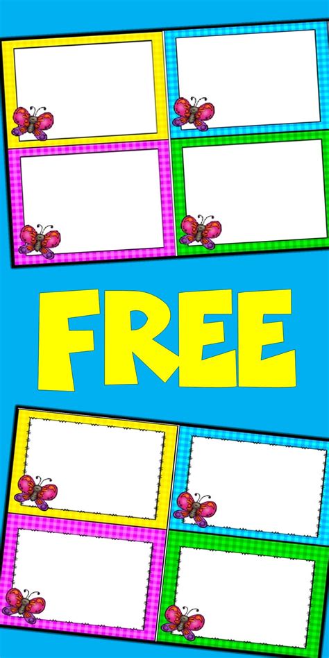 FREE EDITABLE Spring Card Templates | Flash card template, Printable flash cards, Butterflies ...