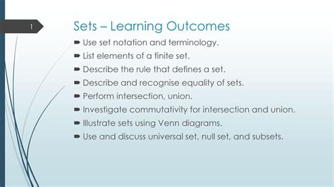 Sets – Learning Outcomes - ppt download