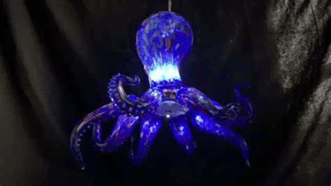 The Octo-lier! This latest hand blown glass creation in cobalt blue complements our popular line ...