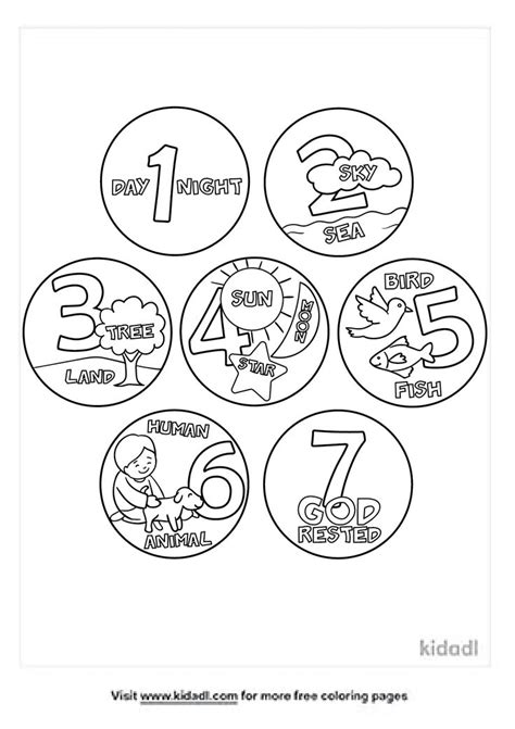 7 Days Of Creation Coloring Page | Creation coloring pages, 7 days of creation, Days of creation