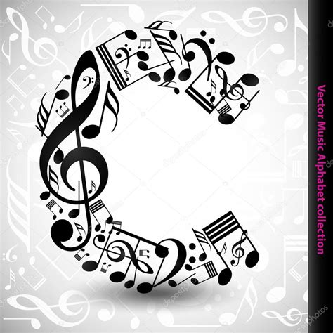 C from music notes — Stock Vector © grafikamalkova@gmail.com #43949617