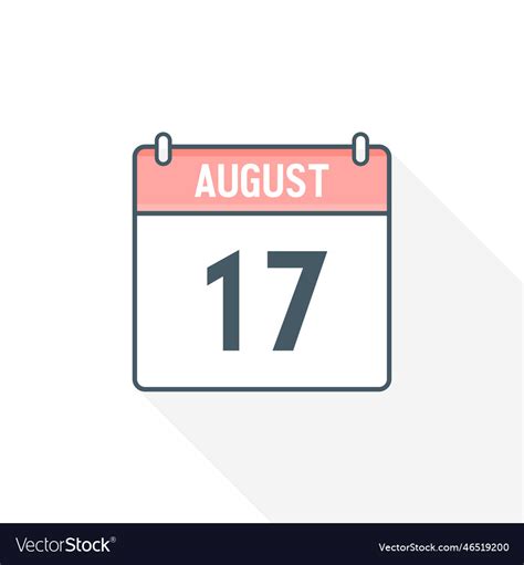 17th august calendar icon august 17 calendar date Vector Image