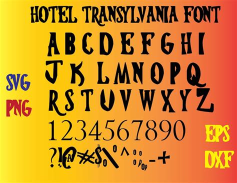 Hotel TRANSYLVANIA SVG FONT / Hotel Transylvania Alphabet svg | Etsy