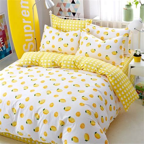 Lemon Bedding Set Yellow Room Decor, Yellow Bedroom, Cute Room Decor ...