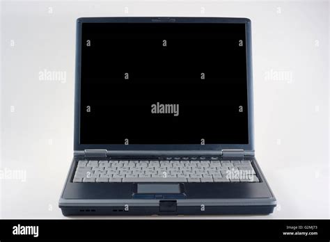 laptop black screen white background Stock Photo - Alamy