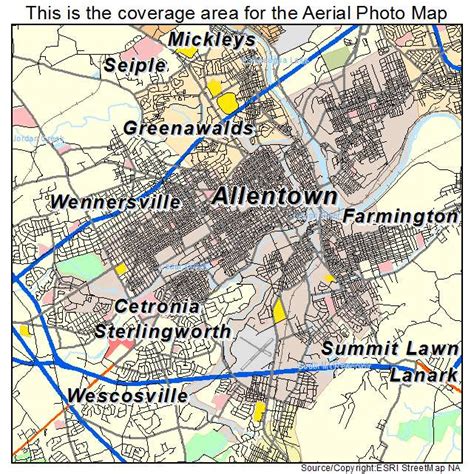 Aerial Photography Map of Allentown, PA Pennsylvania