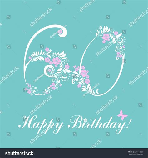 60 Years Anniversary Happy Birthday Card Stock Illustration 588147821 | Shutterstock