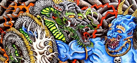 dragon blue demon tattoo | Demon dragon tattoo acrylic paint… | Flickr