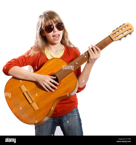 girl with a guitar Stock Photo - Alamy