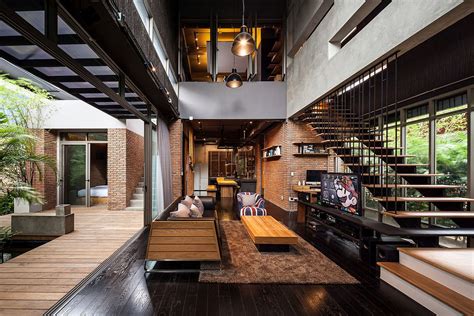 Industrial and Modern Side by Side: Two Houses in Bangkok