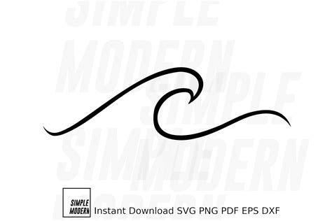 Hand-drawn Wave SVG, Simple and Clean Brush Stroke, Instant Download Ocean Waves Clipart, Tattoo ...