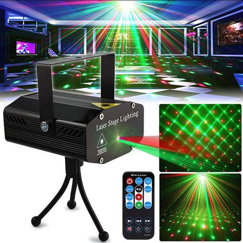 Party Light DJ Disco Lights TONGK Stage Lighting Projector Sound Activated Flash Strobe Light ...