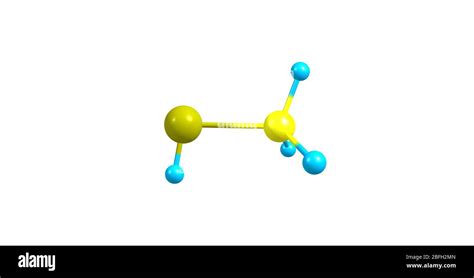 3D illustration of Methanethiol or methyl mercaptan. It is an organosulfur compound with the ...