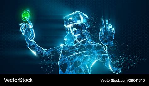 Vr headset holographic virtual reality glasses Vector Image