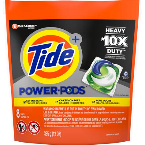 Tide POWER PODS Laundry Detergent Liquid Pacs, 10X Heavy Duty for ...