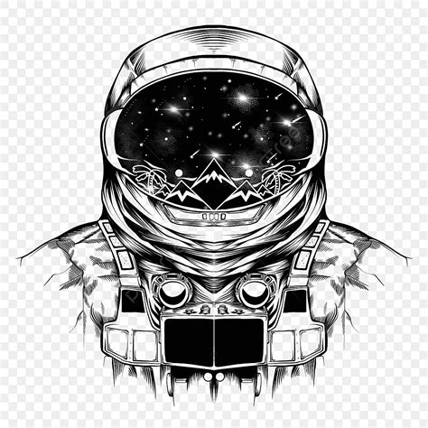 Space Astronaut White Transparent, Space Astronaut Black And White ...