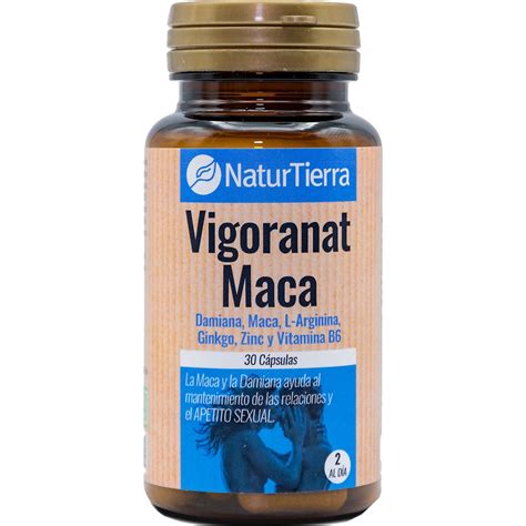 Vigoranat maca, damiana, L-Arginina, ginkgo, zinc y vitamina B6 envase 30 cápsulas · NATURTIERRA ...