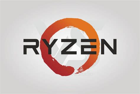 the logo for ryzen is shown in black and orange letters on a gray ...