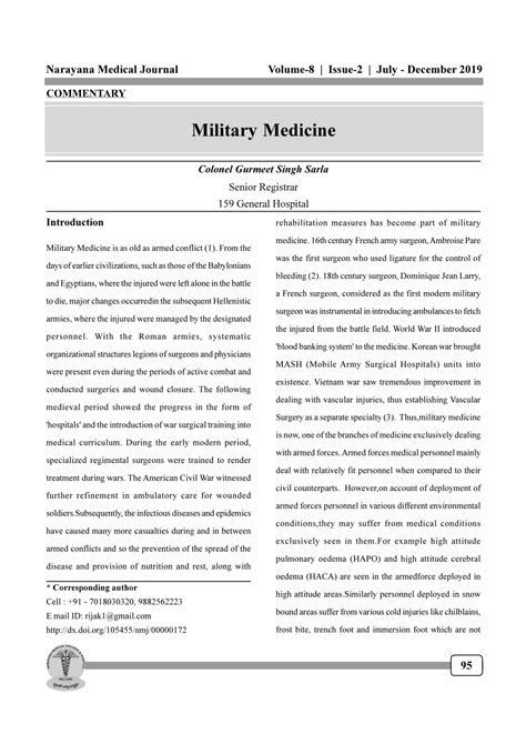 (PDF) MILITARY MEDICINE