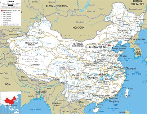 Road Map of China - Ezilon Maps