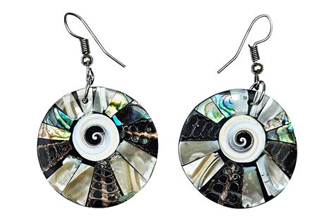 Thai earrings, Caracole - Genuine mother-of-pearl - DragonSports.eu