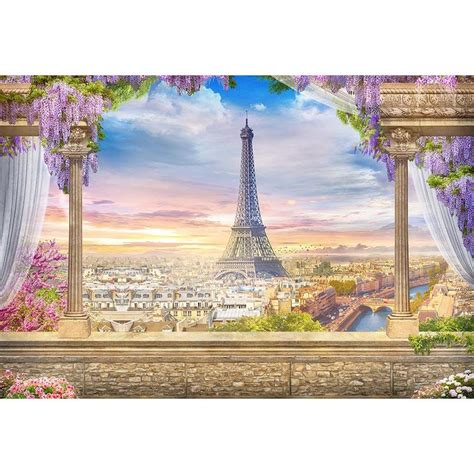 Eiffel Tower Paris City Beautiful Scenery Backdrop for Photo Studio G ...