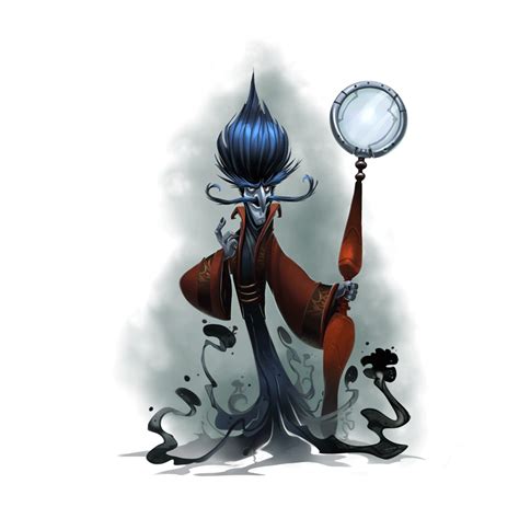 a cartoon character holding a magnifying glass in one hand and an eyeball in the other