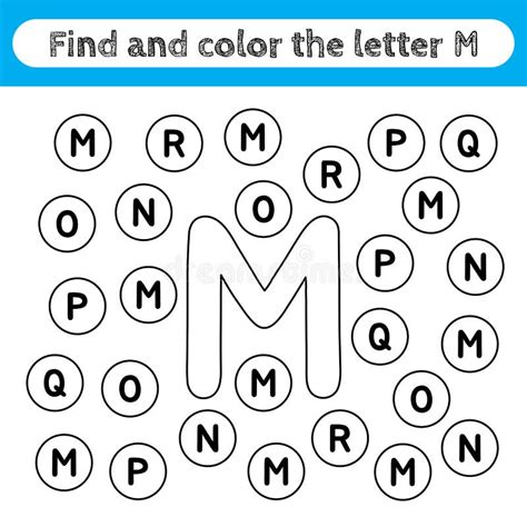 Learning Worksheets for Kids, Find and Color Letters. Educational Game To Recognize the Shape of ...