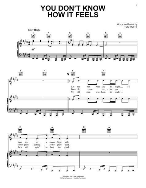 You Don't Know How It Feels | Sheet Music Direct