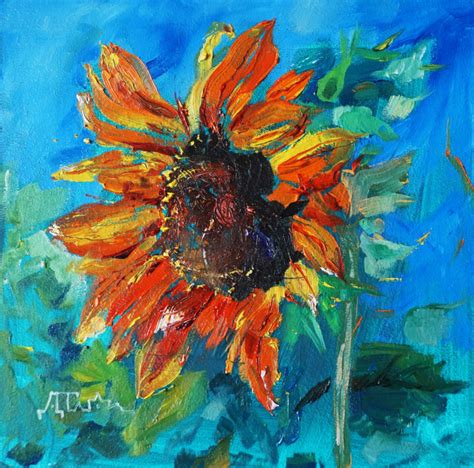 Sunflower Oil Painting, Painting by Dariya Tumanova | Artmajeur